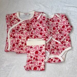 Cath kids Pink and Red Heart Baby Outfit Set